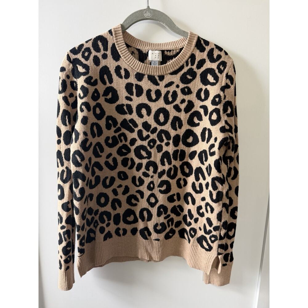 A New Day Leopard Print Sweater Womens Large
